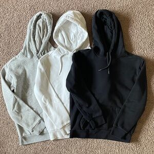 Hollister Men's Hoodie Trio - Black, White, Gray